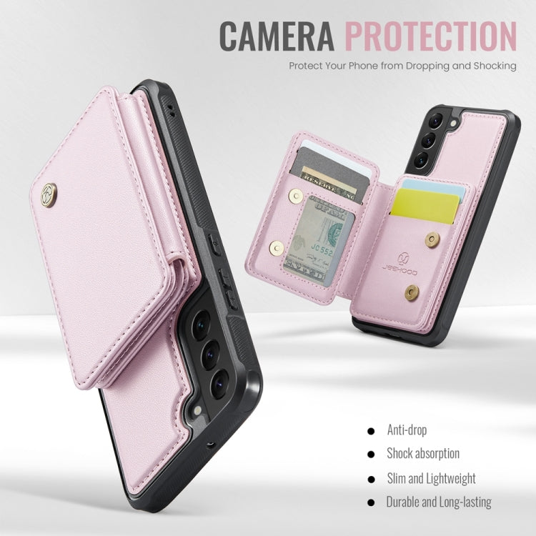 For Samsung Galaxy S22 5G JEEHOOD J05 Business Magnetic Style RFID Leather Phone Case(Pink) - Galaxy S22 5G Cases by JEEHOOD | Online Shopping UK | buy2fix
