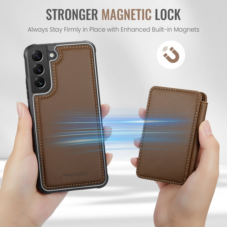 For Samsung Galaxy S22 5G JEEHOOD J05 Business Magnetic Style RFID Leather Phone Case(Brown) - Galaxy S22 5G Cases by JEEHOOD | Online Shopping UK | buy2fix