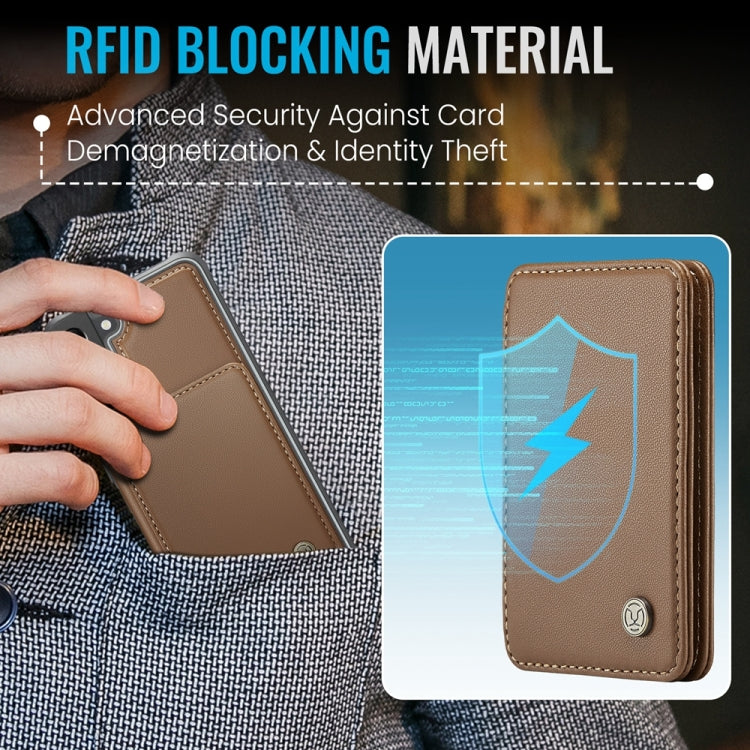 For Samsung Galaxy S22 5G JEEHOOD J05 Business Magnetic Style RFID Leather Phone Case(Brown) - Galaxy S22 5G Cases by JEEHOOD | Online Shopping UK | buy2fix