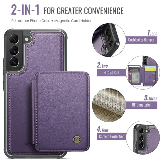 For Samsung Galaxy S22+ 5G JEEHOOD J05 Business Magnetic Style RFID Leather Phone Case(Purple) - Galaxy S22+ 5G Cases by JEEHOOD | Online Shopping UK | buy2fix