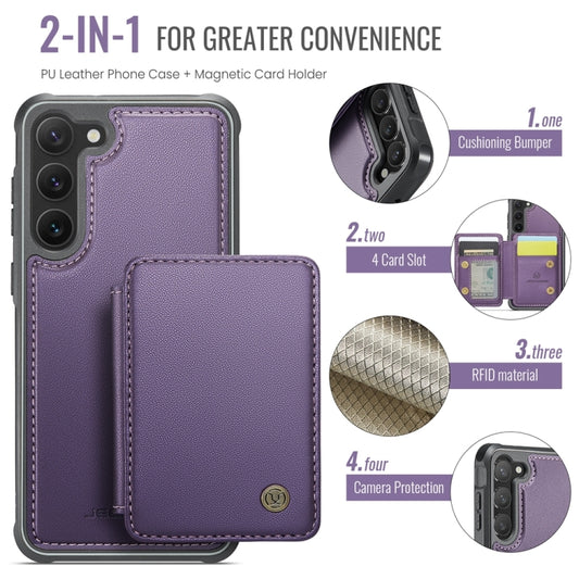 For Samsung Galaxy S23+ 5G JEEHOOD J05 Business Magnetic Style RFID Leather Phone Case(Purple) by JEEHOOD