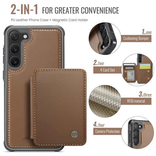 For Samsung Galaxy S23+ 5G JEEHOOD J05 Business Magnetic Style RFID Leather Phone Case(Brown) - Galaxy S23+ 5G Cases by JEEHOOD | Online Shopping UK | buy2fix