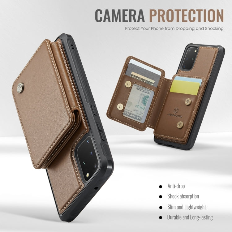 For Samsung Galaxy S20+ 5G JEEHOOD J05 Business Magnetic Style RFID Leather Phone Case(Brown) - Galaxy Phone Cases by JEEHOOD | Online Shopping UK | buy2fix