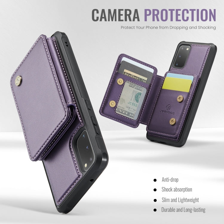 For Samsung Galaxy S20 5G JEEHOOD J05 Business Magnetic Style RFID Leather Phone Case(Purple) - Galaxy Phone Cases by JEEHOOD | Online Shopping UK | buy2fix