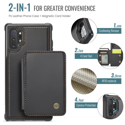 For Samsung Galaxy Note10+ 5G JEEHOOD J05 Business Magnetic Style RFID Leather Phone Case(Black) - Galaxy Phone Cases by JEEHOOD | Online Shopping UK | buy2fix