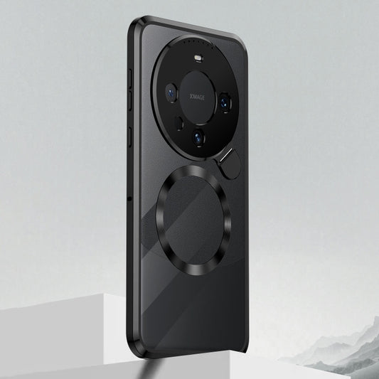 For Huawei Mate 60 Pro Aromatherapy Holder Single-sided MagSafe Magnetic Phone Case(Black) by buy2fix