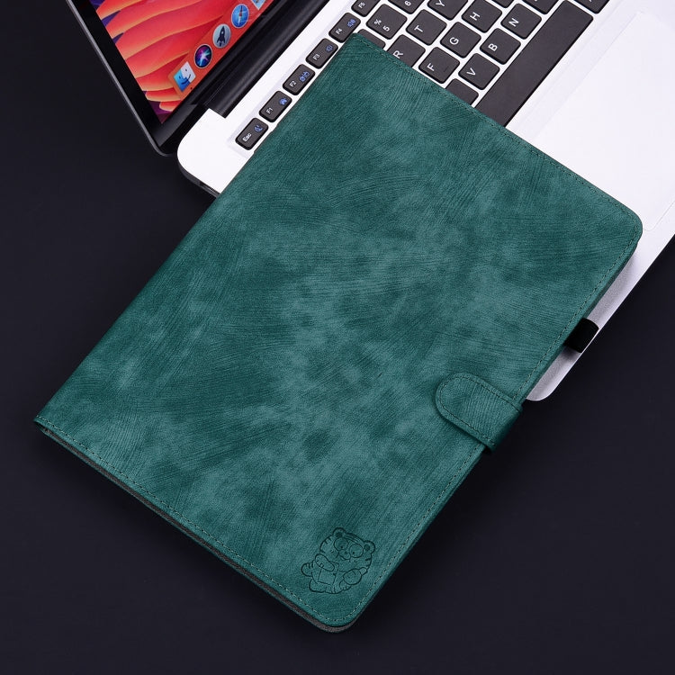 For iPad Air 13 2025 / 2024 Embossed Tiger Pattern Leather Tablet Case(Dark Green) - iPad Air 13 2025 / 2024 Cases by buy2fix | Online Shopping UK | buy2fix
