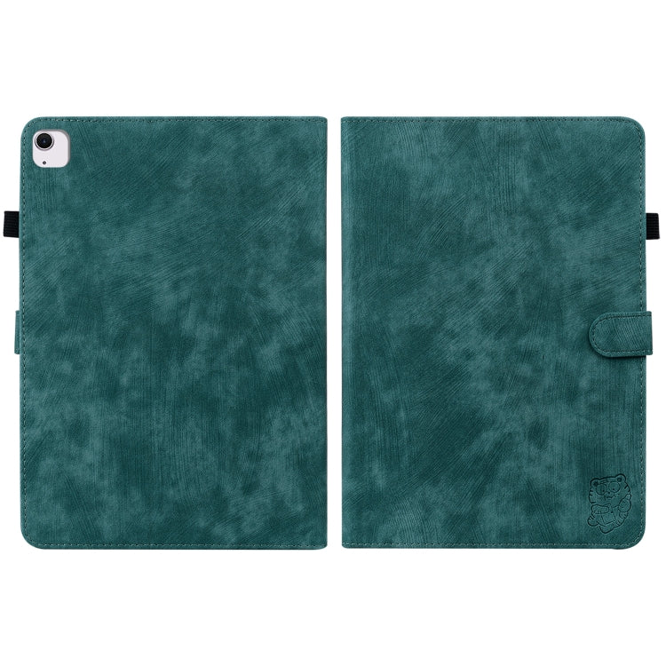 For iPad Air 13 2025 / 2024 Embossed Tiger Pattern Leather Tablet Case(Dark Green) - iPad Air 13 2025 / 2024 Cases by buy2fix | Online Shopping UK | buy2fix