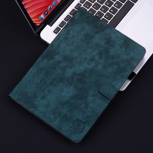 For iPad Air 13 2025 / 2024 Embossed Tiger Pattern Leather Tablet Case(Dark Blue) by buy2fix