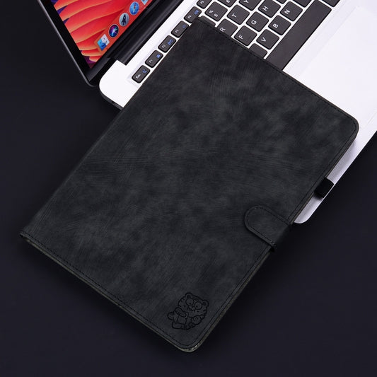 For iPad Air 13 2025 / 2024 Embossed Tiger Pattern Leather Tablet Case(Black) by buy2fix