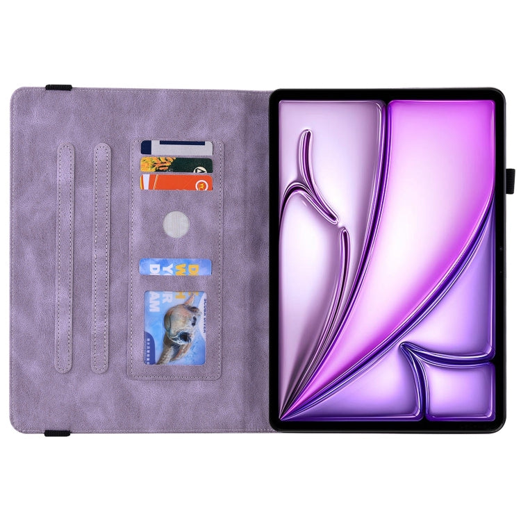 For iPad Air 11 2024 Butterfly Flower Embossed Leather Tablet Case(Purple) - iPad Air 11 2025 / 2024 Cases by buy2fix | Online Shopping UK | buy2fix