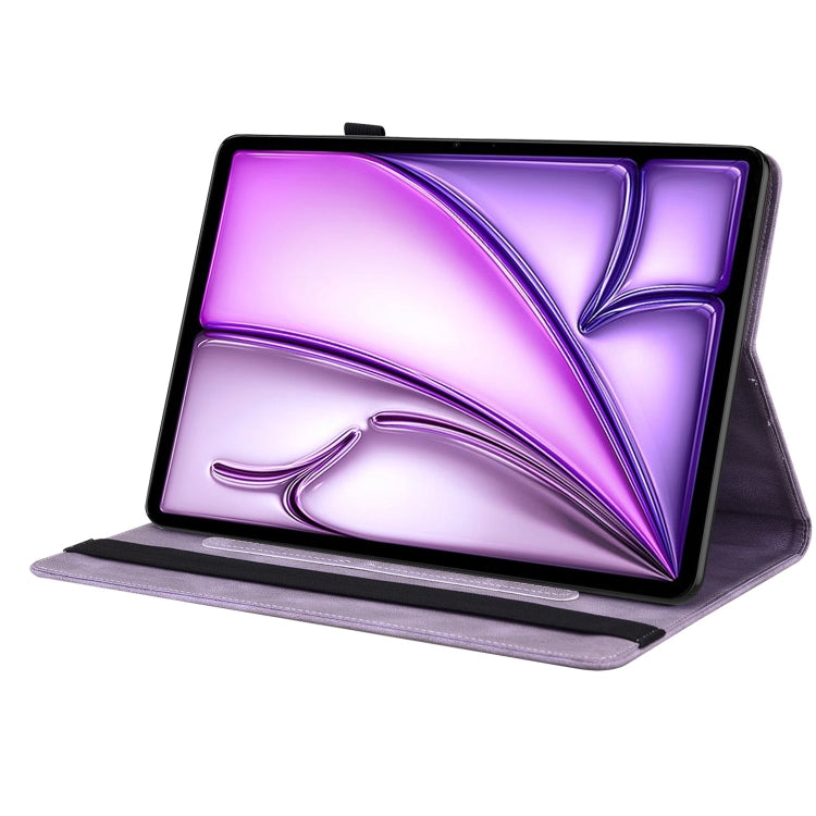 For iPad Air 11 2024 Butterfly Flower Embossed Leather Tablet Case(Purple) - iPad Air 11 2025 / 2024 Cases by buy2fix | Online Shopping UK | buy2fix