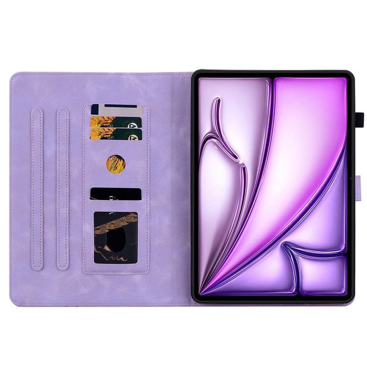 For iPad Air 11 2025 / 2024 Lily Embossed Leather Smart Tablet Case(Purple) - iPad Air 11 2025 / 2024 Cases by buy2fix | Online Shopping UK | buy2fix