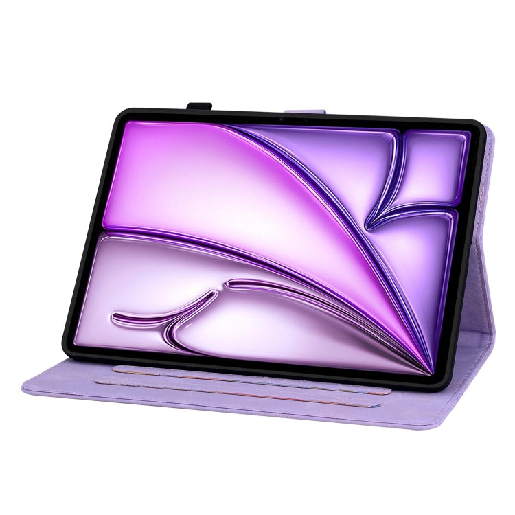 For iPad Air 11 2025 / 2024 Lily Embossed Leather Smart Tablet Case(Purple) - iPad Air 11 2025 / 2024 Cases by buy2fix | Online Shopping UK | buy2fix