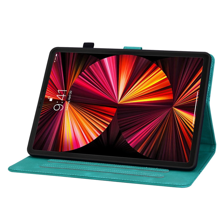 For iPad Pro 12.9 2022 / 2021 / 2020 Lily Embossed Leather Smart Tablet Case(Green) - iPad Pro 12.9 (2022/2021) Cases by buy2fix | Online Shopping UK | buy2fix