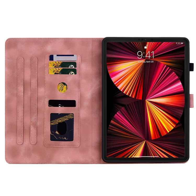 For iPad Pro 12.9 2022 / 2021 / 2020 Lily Embossed Leather Smart Tablet Case(Pink) - iPad Pro 12.9 (2022/2021) Cases by buy2fix | Online Shopping UK | buy2fix