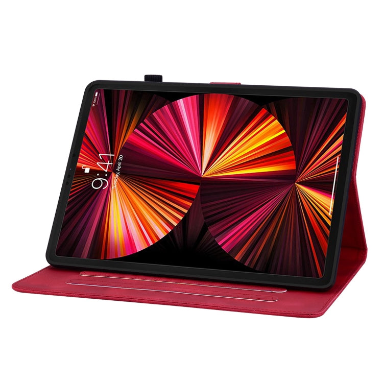 For iPad Pro 12.9 2022 / 2021 / 2020 Lily Embossed Leather Smart Tablet Case(Red) - iPad Pro 12.9 (2022/2021) Cases by buy2fix | Online Shopping UK | buy2fix