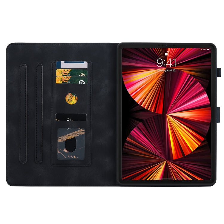 For iPad Pro 12.9 2022 / 2021 / 2020 Lily Embossed Leather Smart Tablet Case(Black) - iPad Pro 12.9 (2022/2021) Cases by buy2fix | Online Shopping UK | buy2fix