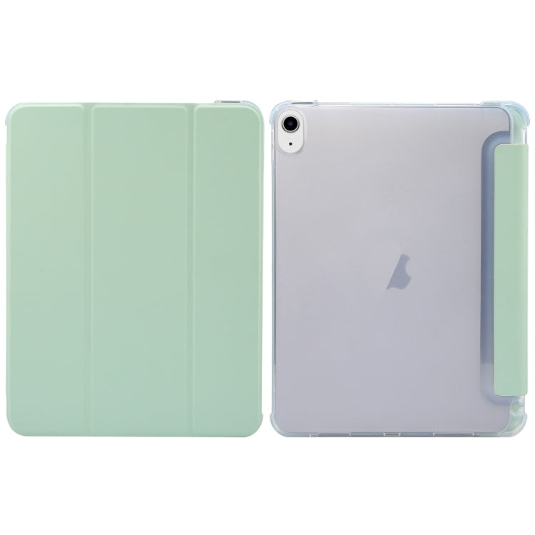 For iPad Air 11 2025 / 2024 3-folding Electric Pressed Skin Texture Leather Tablet Case(Green) - More iPad Cases by buy2fix | Online Shopping UK | buy2fix