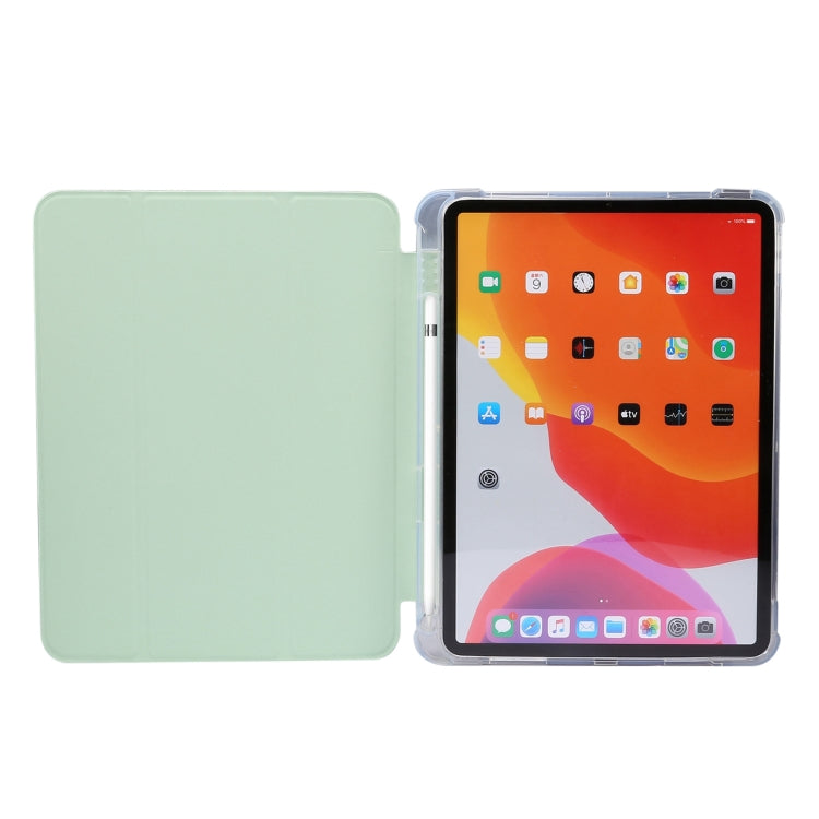 For iPad Air 11 2025 / 2024 3-folding Electric Pressed Skin Texture Leather Tablet Case(Green) - More iPad Cases by buy2fix | Online Shopping UK | buy2fix
