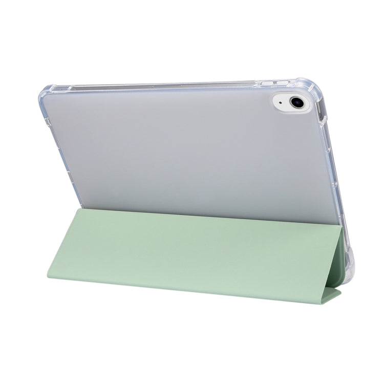 For iPad Air 11 2025 / 2024 3-folding Electric Pressed Skin Texture Leather Tablet Case(Green) - More iPad Cases by buy2fix | Online Shopping UK | buy2fix