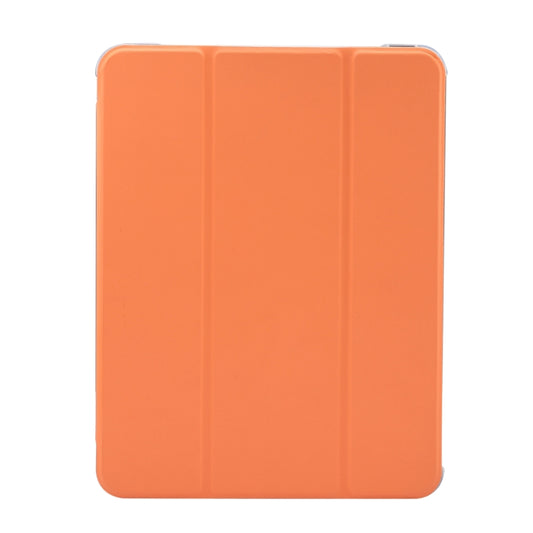 For iPad Air 11 2025 / 2024 3-folding Electric Pressed Skin Texture Leather Tablet Case(Orange) by buy2fix