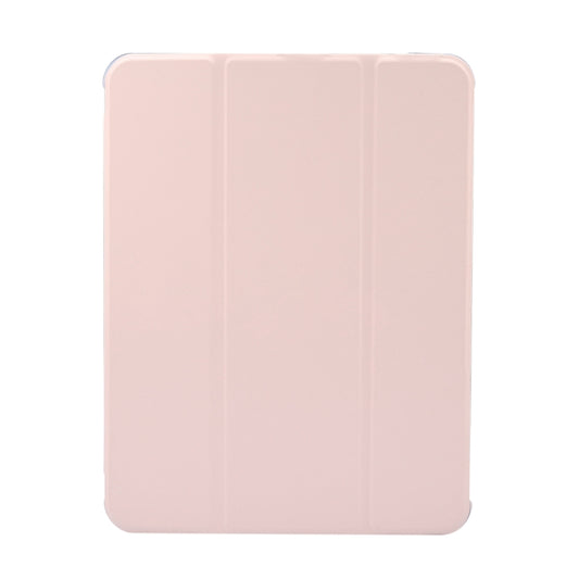 For iPad Air 11 2025 / 2024 3-folding Electric Pressed Skin Texture Leather Tablet Case(Light Pink) - More iPad Cases by buy2fix | Online Shopping UK | buy2fix