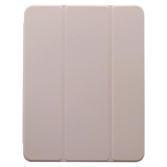 For iPad Pro 11 2025 / 2024 3-folding Electric Pressed Skin Texture Leather Tablet Case(Light Pink) by buy2fix