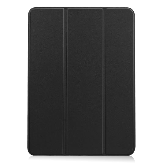 For iPad Air 13 2025 / 2024 Custer Pure Color 3-Fold Holder Smart Leather Tablet Case(Black) by buy2fix