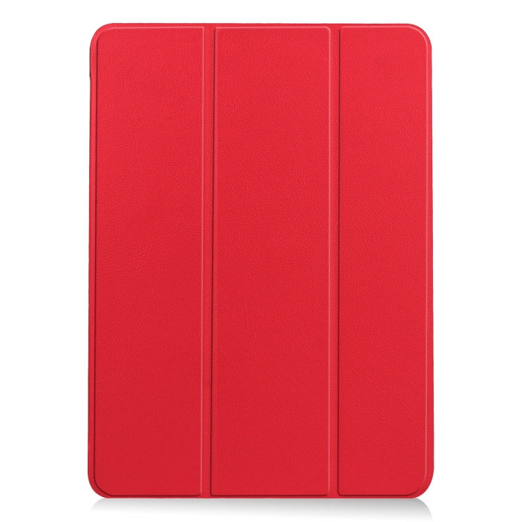 For iPad Air 13 2024 / 2025 Custer Pure Color 3-Fold Holder Smart Leather Tablet Case(Red) - iPad Air 13 2025 / 2024 Cases by buy2fix | Online Shopping UK | buy2fix
