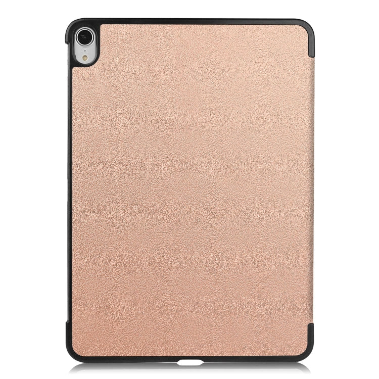 For iPad Air 13 2024 / 2025 Custer Pure Color 3-Fold Holder Smart Leather Tablet Case(Rose Gold) - iPad Air 13 2025 / 2024 Cases by buy2fix | Online Shopping UK | buy2fix