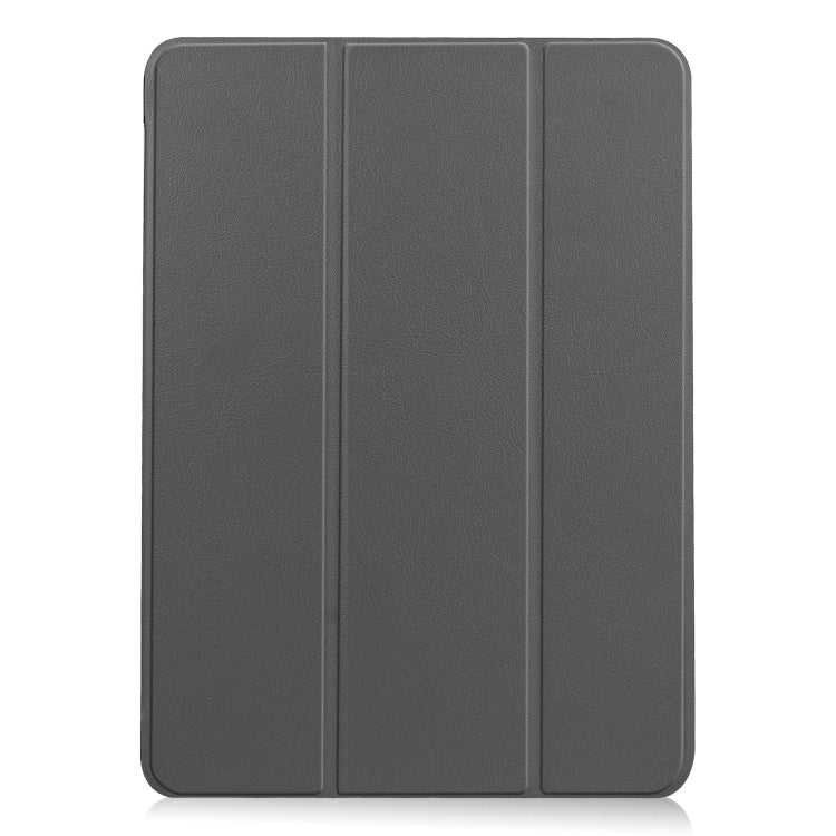 For iPad Air 13 2024 / 2025 Custer Pure Color 3-Fold Holder Smart Leather Tablet Case(Grey) - iPad Air 13 2025 / 2024 Cases by buy2fix | Online Shopping UK | buy2fix