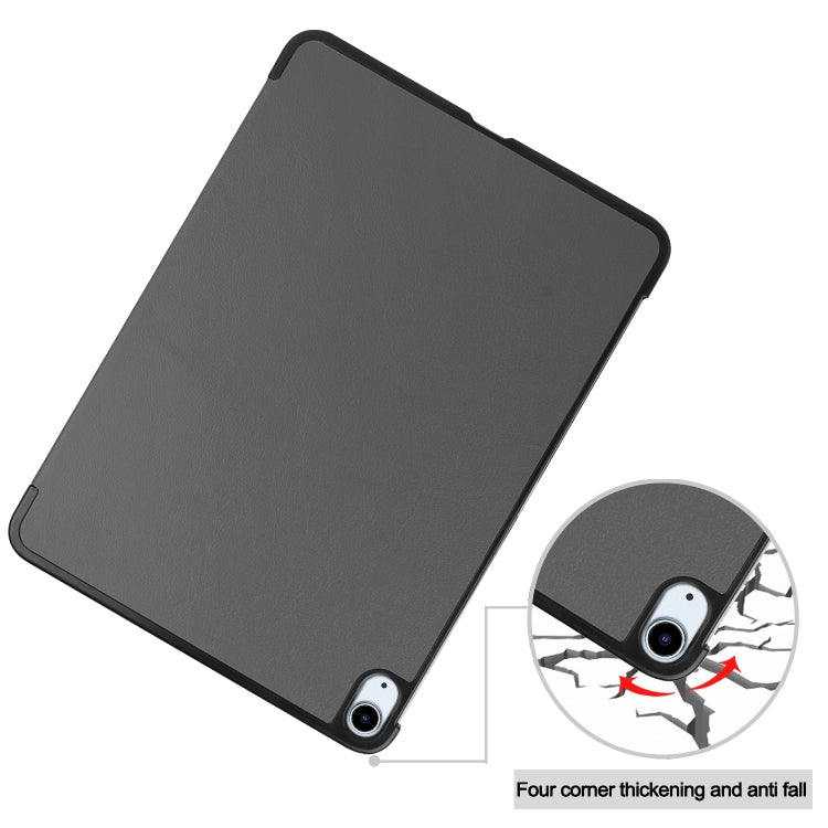 For iPad Air 13 2024 / 2025 Custer Pure Color 3-Fold Holder Smart Leather Tablet Case(Grey) - iPad Air 13 2025 / 2024 Cases by buy2fix | Online Shopping UK | buy2fix