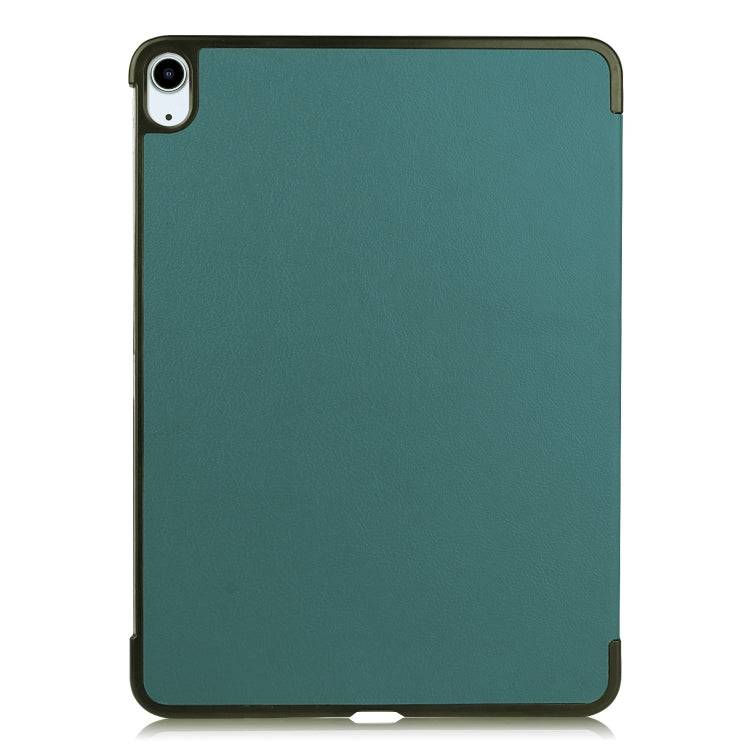 For iPad Air 13 2024 / 2025 Custer Pure Color 3-Fold Holder Smart Leather Tablet Case(Dark Green) - iPad Air 13 2025 / 2024 Cases by buy2fix | Online Shopping UK | buy2fix