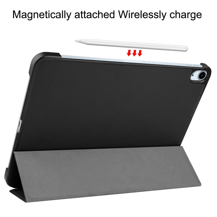 For iPad Air 11 2025 / 2024 Custer Pure Color 3-Fold Holder Smart Leather Tablet Case(Black) - iPad Air 11 2025 / 2024 Cases by buy2fix | Online Shopping UK | buy2fix