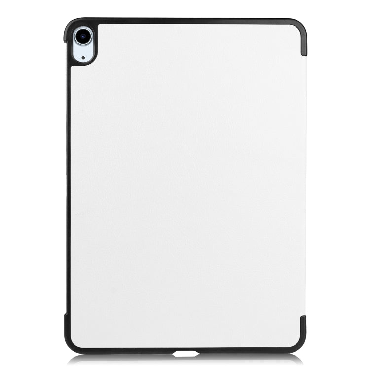 For iPad Air 11 2025 / 2024 Custer Pure Color 3-Fold Holder Smart Leather Tablet Case(White) - iPad Air 11 2025 / 2024 Cases by buy2fix | Online Shopping UK | buy2fix