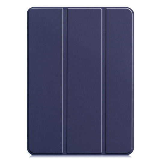For iPad Pro 11 2025 / 2024 Custer Pure Color 3-Fold Holder Smart Leather Tablet Case(Blue) by buy2fix