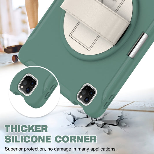 For iPad Pro 11 2025 / 2024 Spider Wheel Silicone Hybrid PC Tablet Case(Emerald Green) by buy2fix