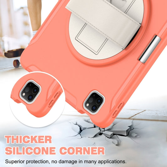 For iPad Air 11 2024 / Air 11 2025 Spider Wheel Silicone Hybrid PC Tablet Case(Coral Orange) by buy2fix