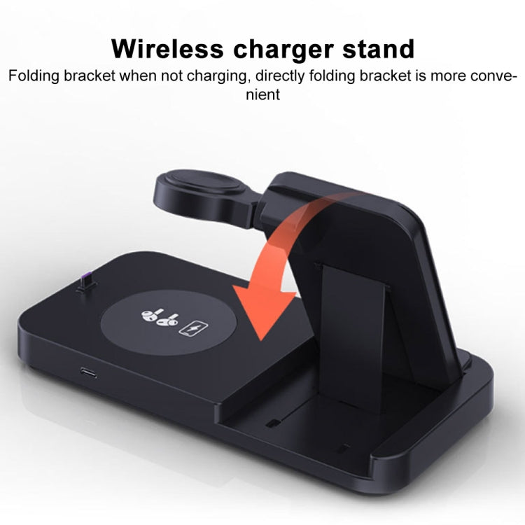 For Huawei Series 3 in 1 15W Earphones/Phones/Watch Fold Wireless Charger Stand(Black) - Multifunction Charger by buy2fix | Online Shopping UK | buy2fix