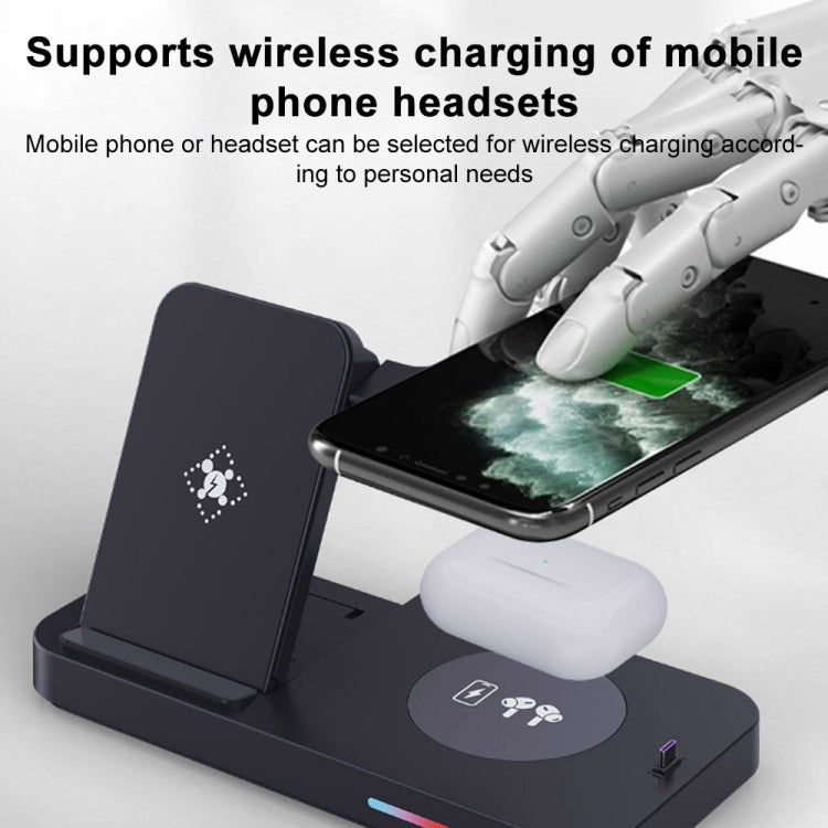 For Huawei Series 3 in 1 15W Earphones/Phones/Watch Fold Wireless Charger Stand(Black) - Multifunction Charger by buy2fix | Online Shopping UK | buy2fix