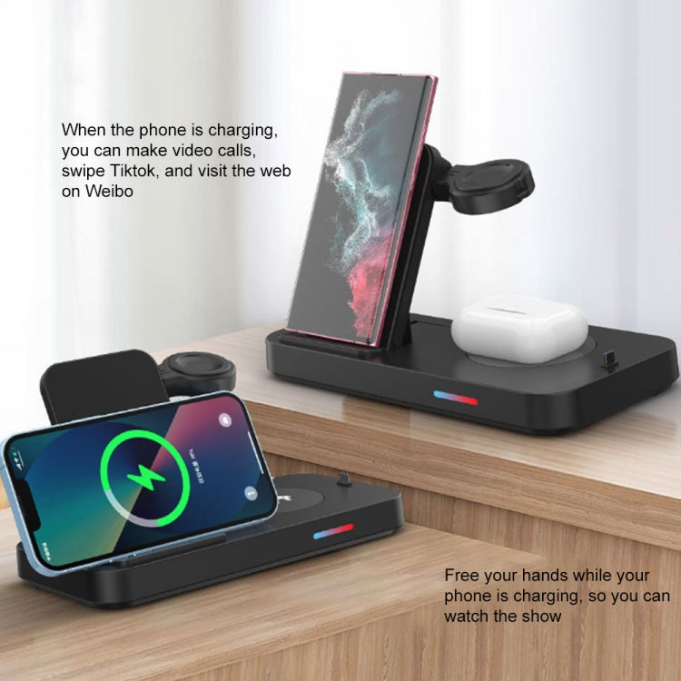 For Huawei Series 3 in 1 15W Earphones/Phones/Watch Fold Wireless Charger Stand(Black) - Multifunction Charger by buy2fix | Online Shopping UK | buy2fix