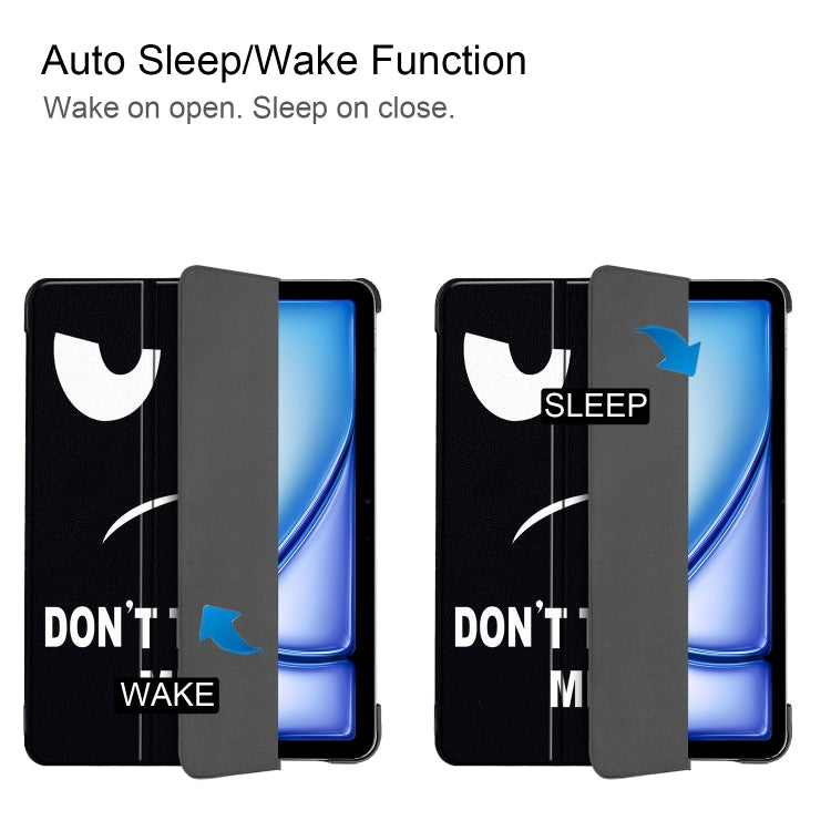 For iPad Air 13 2025 / 2024 Custer Painted 3-Fold Holder Smart Leather Tablet Case(Big Eyes ME) - iPad Air 13 2025 / 2024 Cases by buy2fix | Online Shopping UK | buy2fix