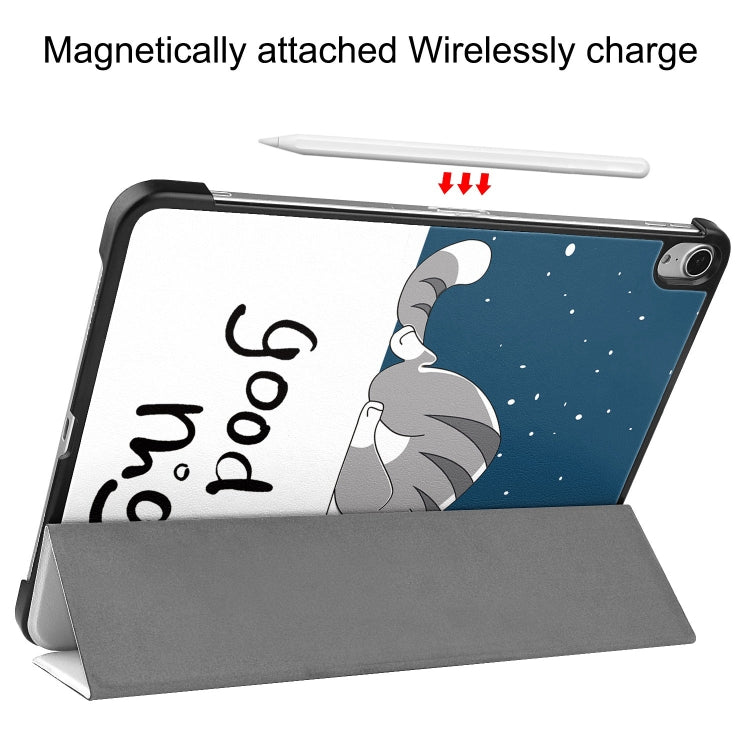 For iPad Air 13 2025 / 2024 Custer Painted 3-Fold Holder Smart Leather Tablet Case(Lazy Cat) - iPad Air 13 2025 / 2024 Cases by buy2fix | Online Shopping UK | buy2fix