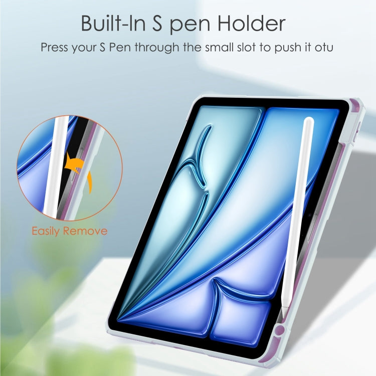 For iPad Air 11 2025 / 2024 Pure Color 3-fold Clear TPU Smart Leather Tablet Case(Sky Blue) - iPad Air 11 2025 / 2024 Cases by buy2fix | Online Shopping UK | buy2fix