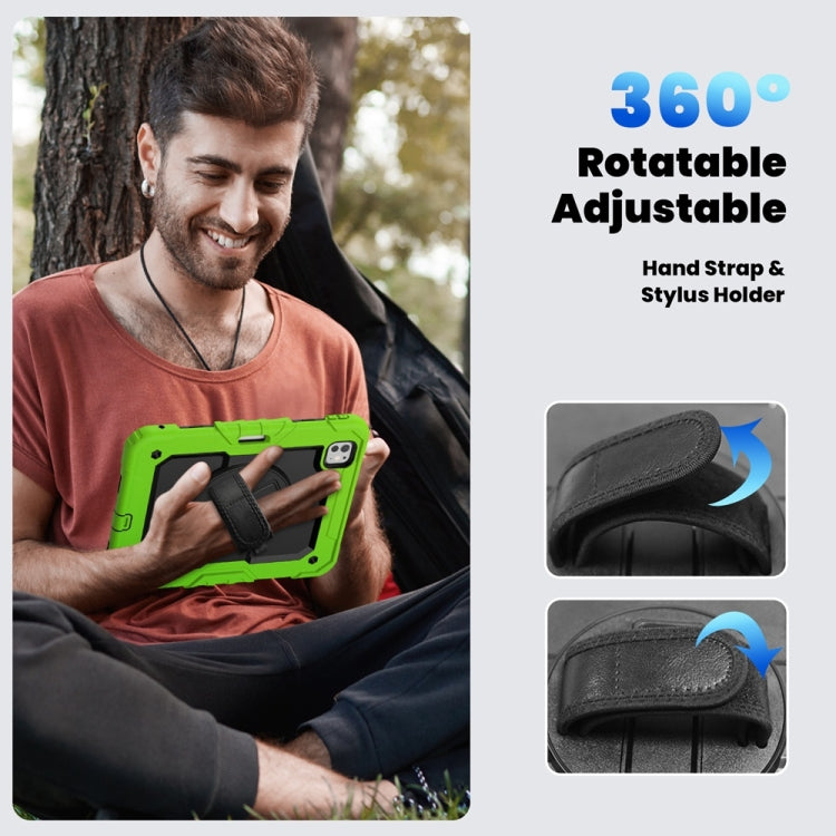 For iPad Pro 11 2024 Silicone Hybrid PC Tablet Protective Case(Black+Yellow Green) - iPad Pro 11 2024 Cases by buy2fix | Online Shopping UK | buy2fix