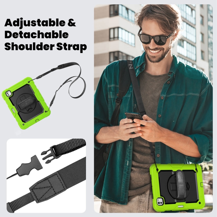 For iPad Pro 11 2024 Silicone Hybrid PC Tablet Protective Case(Black+Yellow Green) - iPad Pro 11 2024 Cases by buy2fix | Online Shopping UK | buy2fix