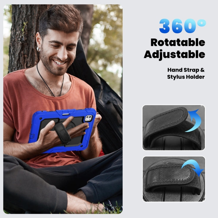 For iPad Pro 11 2024 Silicone Hybrid PC Tablet Protective Case(Black+Dark Blue) - iPad Pro 11 2024 Cases by buy2fix | Online Shopping UK | buy2fix