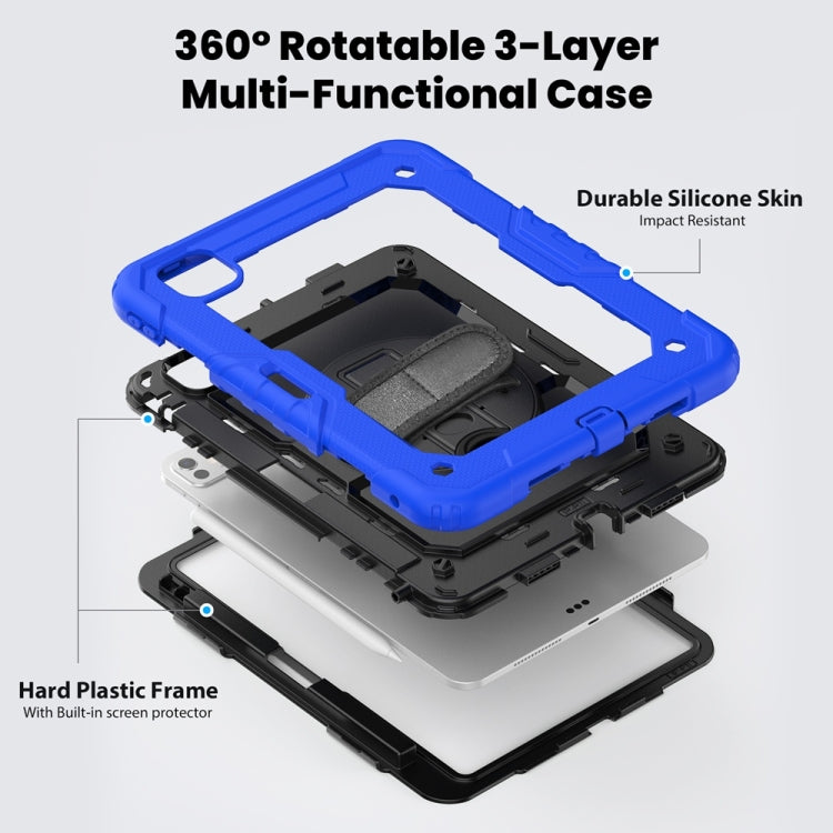 For iPad Pro 11 2024 Silicone Hybrid PC Tablet Protective Case(Black+Dark Blue) - iPad Pro 11 2024 Cases by buy2fix | Online Shopping UK | buy2fix