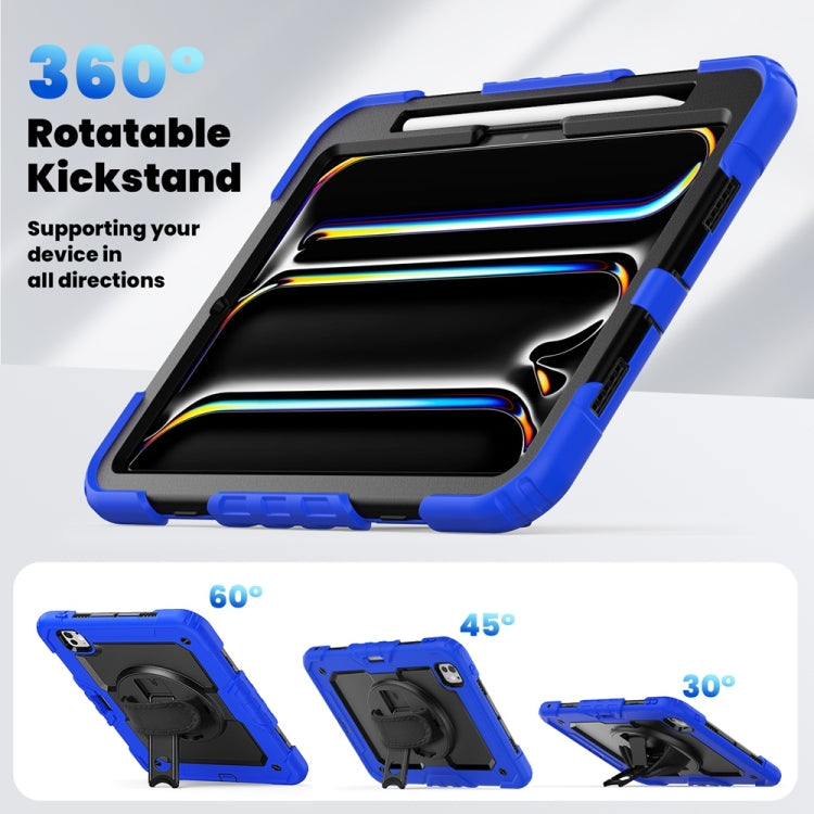 For iPad Pro 11 2024 Silicone Hybrid PC Tablet Protective Case(Black+Dark Blue) - iPad Pro 11 2024 Cases by buy2fix | Online Shopping UK | buy2fix